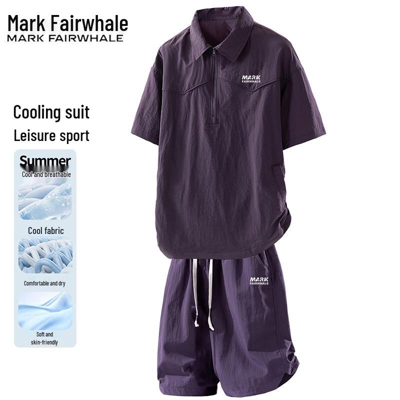 MARK FAIRWHALE Men's Summer Loose Quick-Dry Two-Piece Set