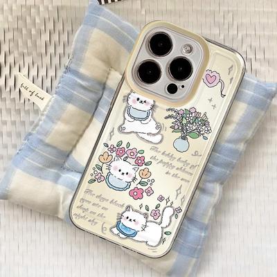 Flower Cat Case Fits Apple Models 15/14/13/12/11/PRO/PROMAX/XSMAX/XR/XS/X.