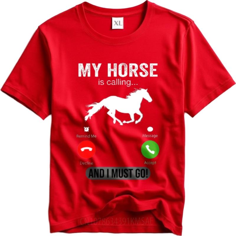 

Street Wear For man short sleeve tshirt Black My Horse Is Calling And I Must Go Stylish For man Teeshirt Oversized Tshirt S