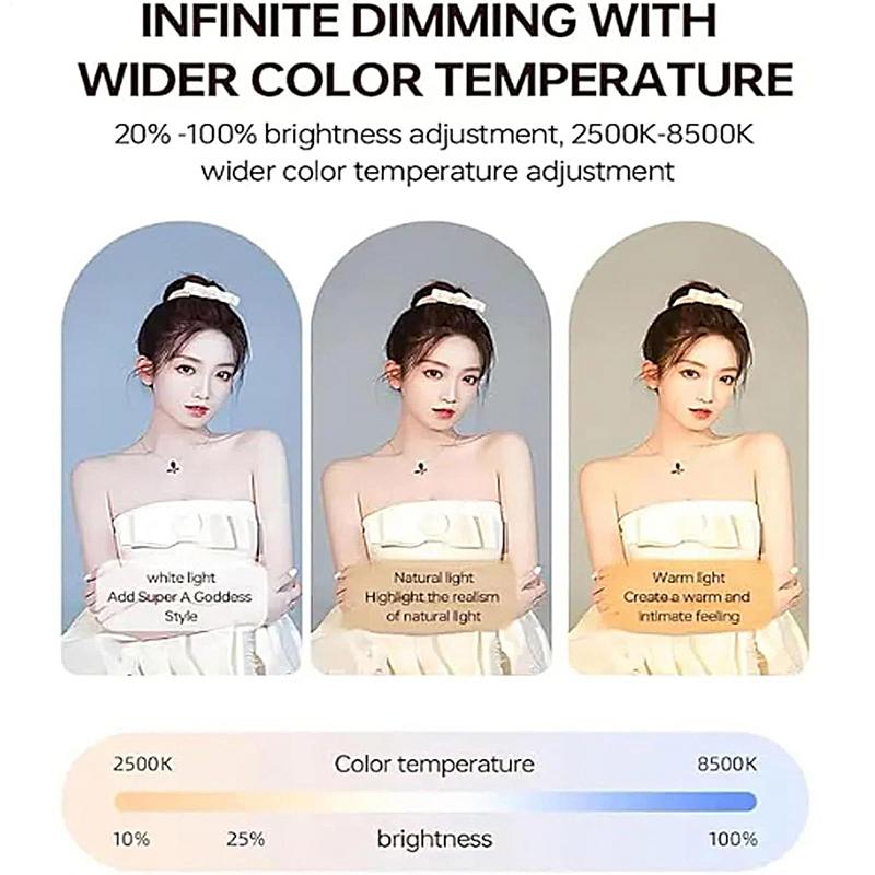 Kroužkové světlo Stativ Dobíjecí Selfie Přenosné Kroužkové světlo Nastavitelné Rozšiřitelné Sklopné Držák na telefon Pro Streamování Živě