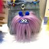 Small Plush Toy Long Haired Creature Keychain, Cartoon Plushie Bag Charm, Charm Furry Keyring Pendant for Backpacks Handbags Keys Stuffed Doll
