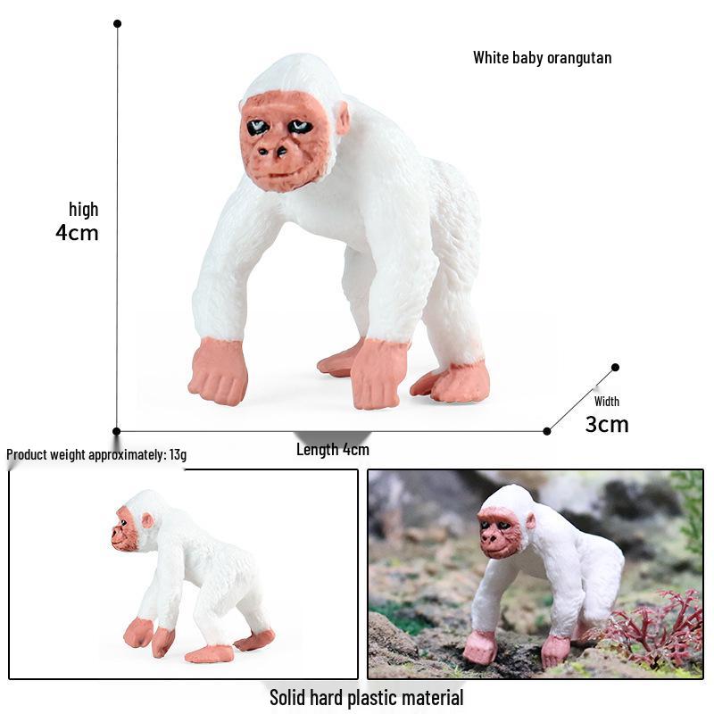 Pediatric Educational Primate Simulation: White Gorilla Sandbox Wildlife Model