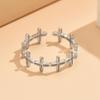 Retro Hollow Adjustable Cross Ring in Gold-Plated Stainless Steel