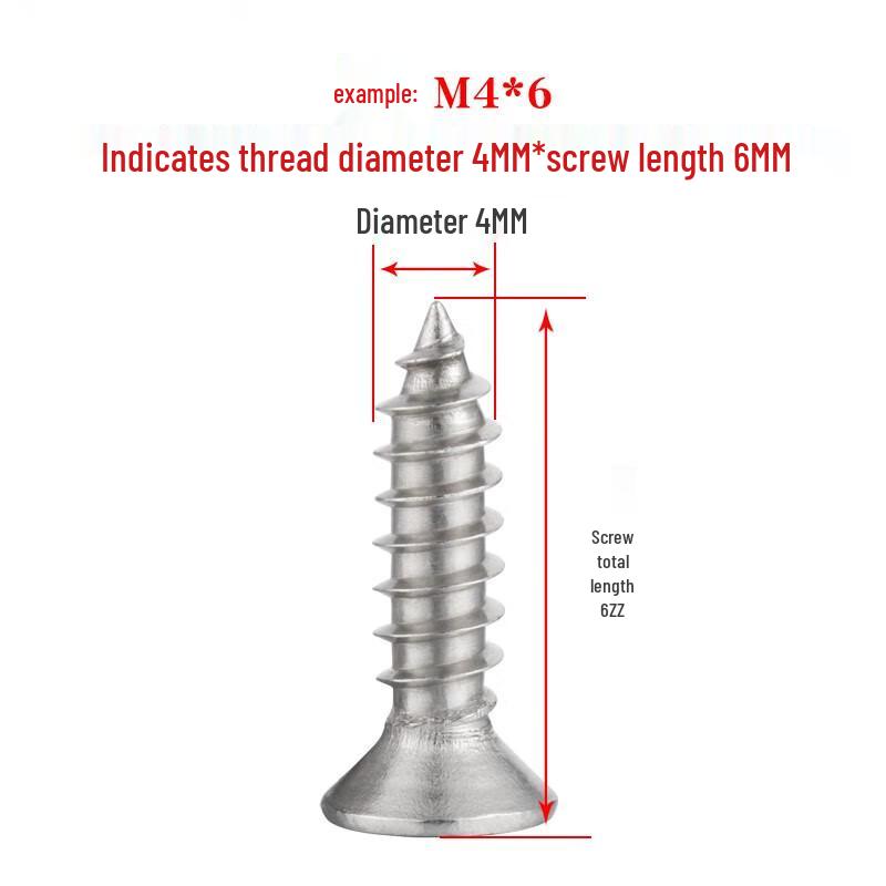 304 Stainless Steel Self-Tapping Flat Head Screws