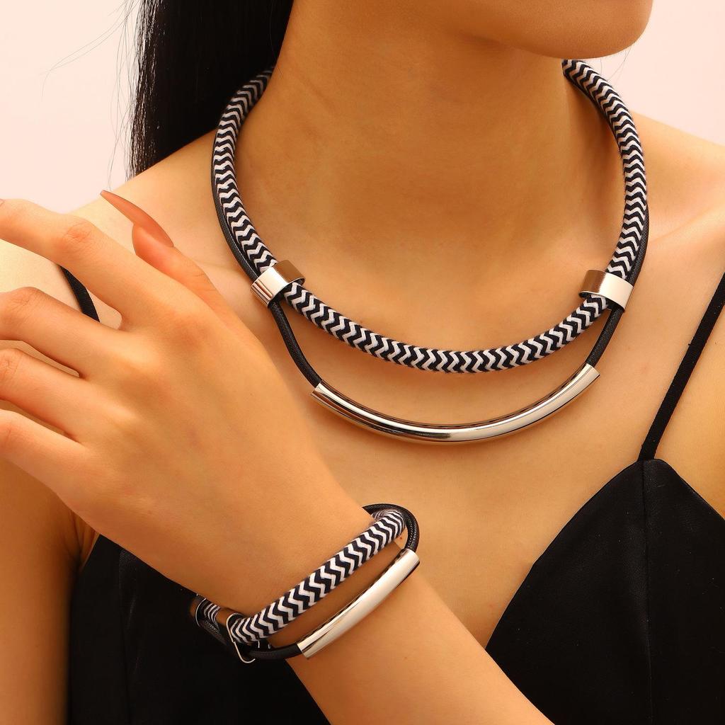 European-American Metal Punk Spring Necklace Bracelet