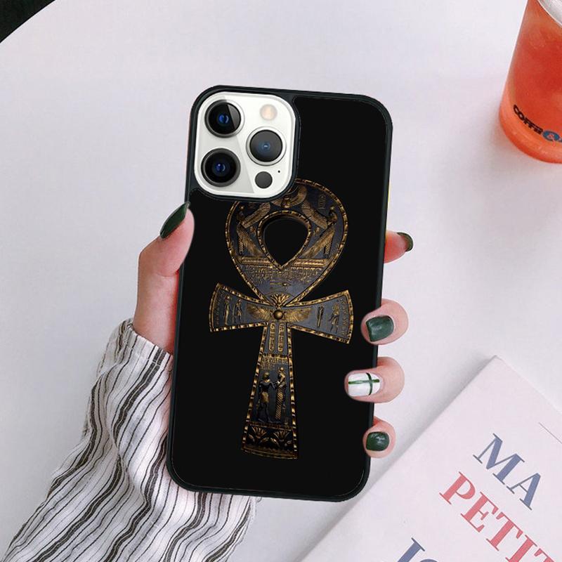 Egypt Nefertiti Ankh Phone Case For iPhone 17 Air 14 13 12 16Pro Max 15  Plus Max Cover Shell Coque