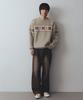 NODU Snow Nordic Snowflake Round Knit [Beige]