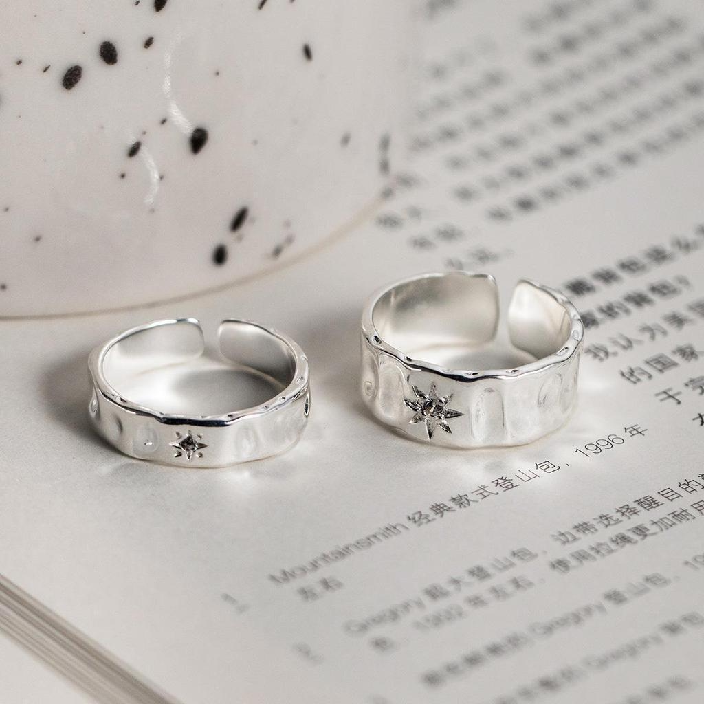925 Sterling Silver Designer Jewelry Star Zircon Rings For Women Couple Wedding Engagement Luxury Accessories Argent 925