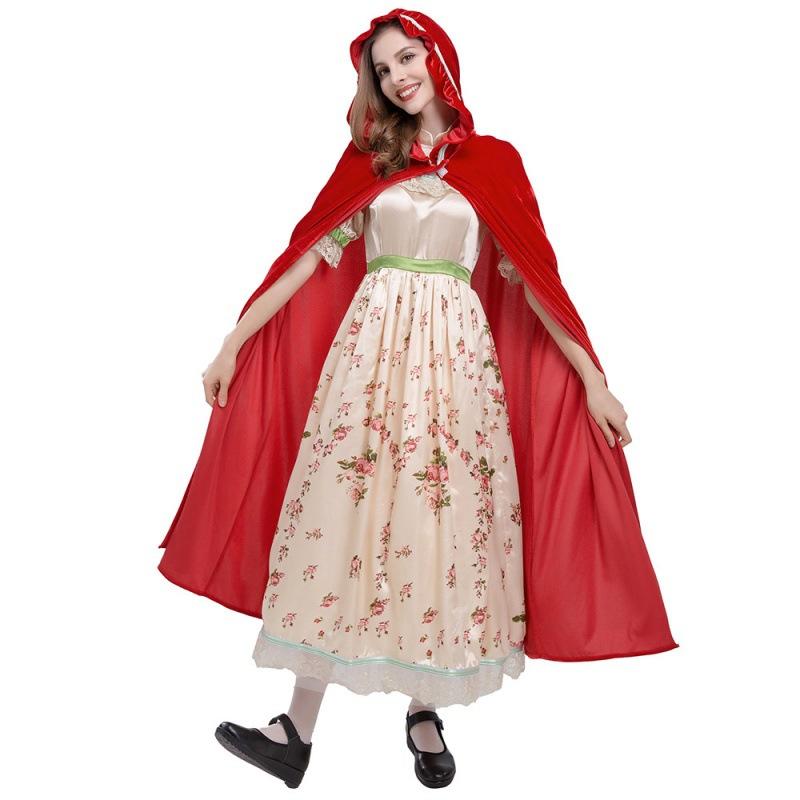 

Красивый костюм Красной Шапочки с длинной юбкой для взрослых мероприятий, ролевых игр S