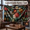 Floral Garden Theme Throw Blanket Custom Name Text Personalized Blanket Soft Cozy Blanket for Home Sofa Bed