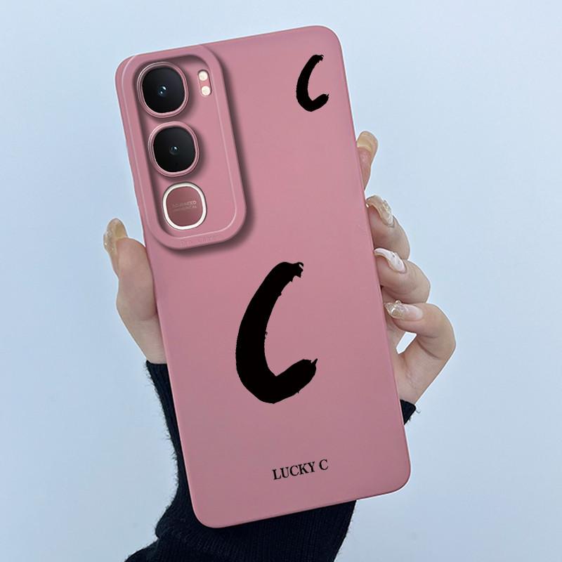 For Vivo Y21d Case Cover Lucky Initial Letter Silicone Soft Matte Phone Bumper for Vivo Y21d Y 21d VivoY21d 4G 5G 2025 Casing