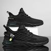 Shoes, sneakers, running shoes, breathable fly-woven mesh sneakers, soft-soled black running shoes