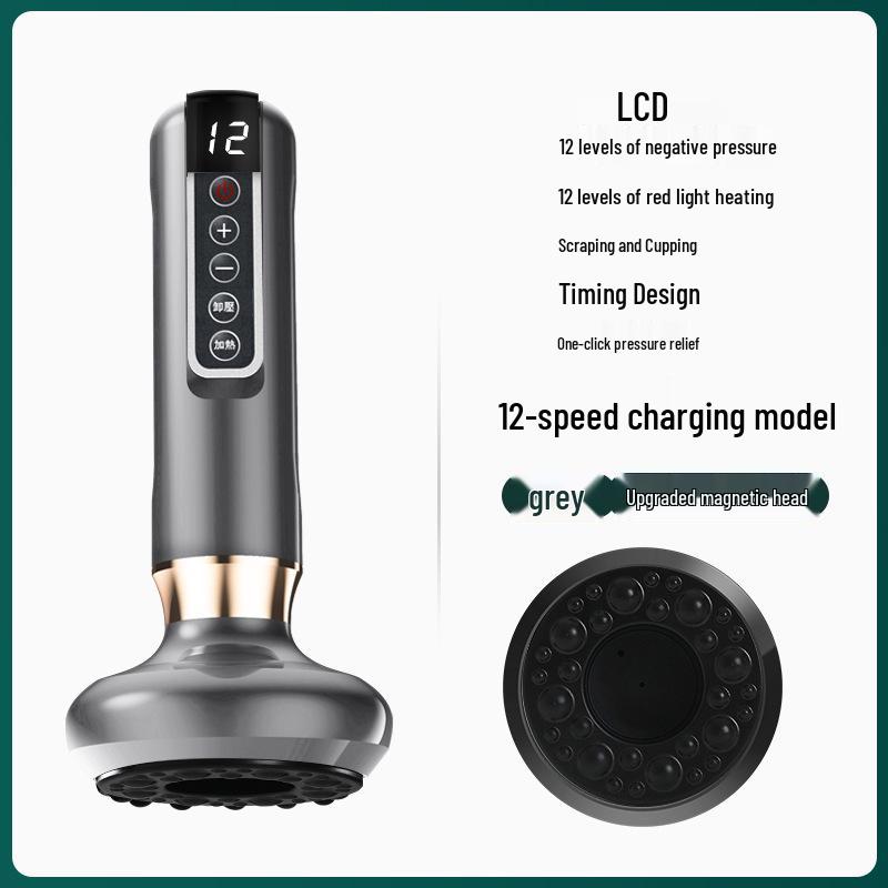 Smart Jade Gua Sha and Electric Vacuum Cupping Massager with Negative Pressure Suction for Meridian Unblocking
