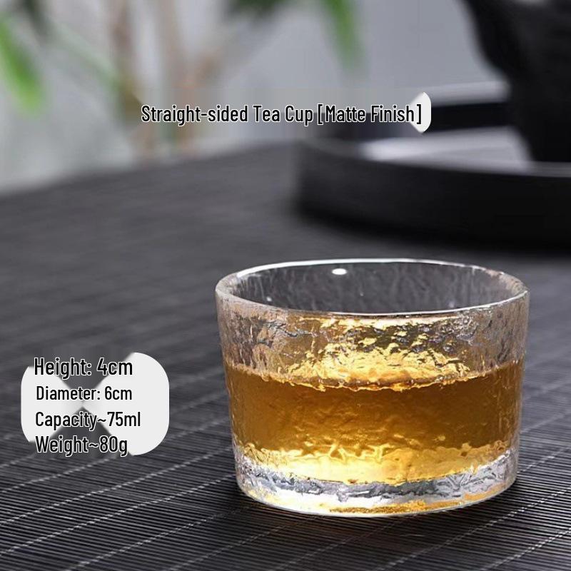 

Japanese Gold-Painted Hammered Crystal Teacup - High-Temperature Resistant Gongfu Tea Cup Below 200mL
