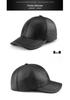 Men's Genuine Leather Baseball Cap - Winter Warm Flat Cap for Middle-Aged & Elderly