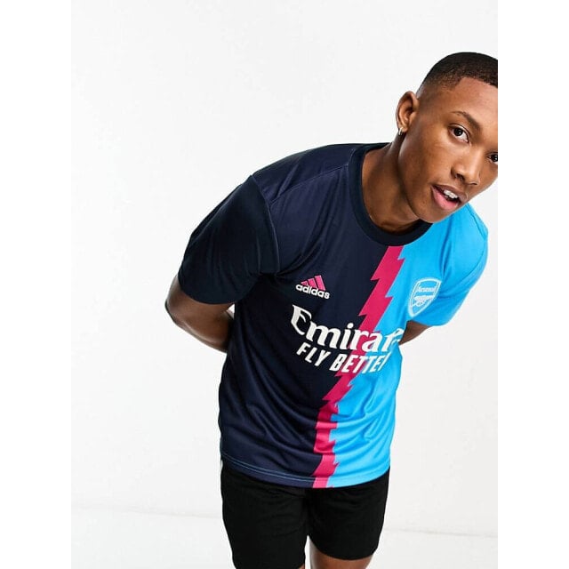 

Сине-синяя предматчевая футболка adidas Football Arsenal с принтом