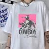Funny Cowboy Country T Shirt Unisex Short Sleeve O Neck Summer Casual Letter Printing T-shirt S