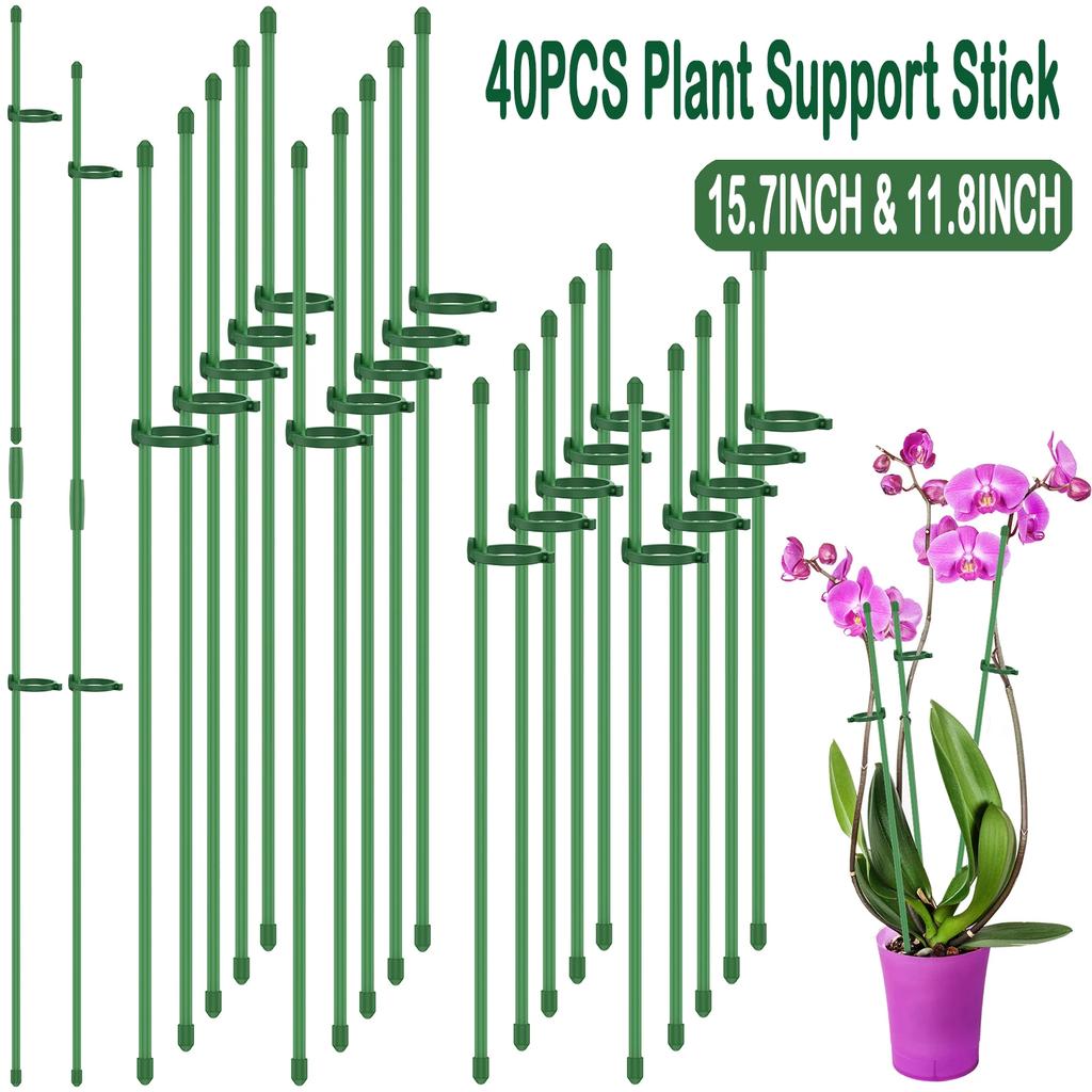 40PCS Plant Support Stick Reusable Flower Holder Clips Plant Extension Pole Stick For Support Climbing Plants Garden Accessories