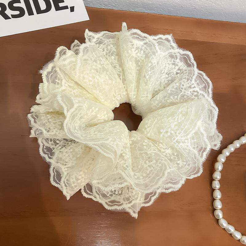 Ballet Style Lace Scrunchie Mesh Hair Tie for Women