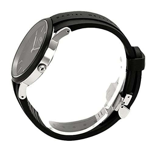 Daniel Wellington Iconic Motion 40mm Watch, Black with Silver Rubber Strap, DW00100436