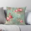 Flowers Shabby Rustic Roses Square Pillowcase Polyester Linen Velvet Printed Zip Decorative Throw Pillow Case Sofa Cushion Cover