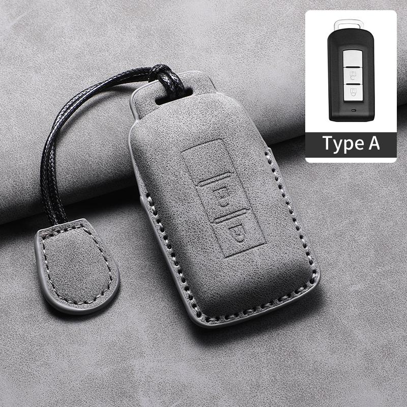 

Leather Car Smart Key Case Cover For Mitsubishi Xpander Outlander Pajero L200 ASX Eclipse Montero Cross Soft Lancer Mirage Sport