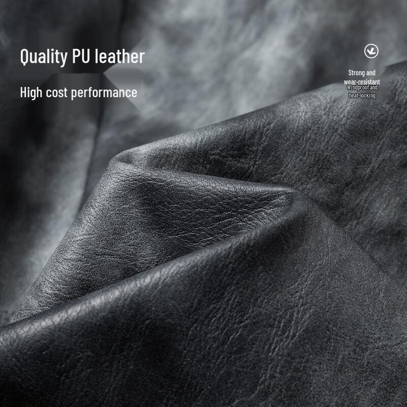 Futing Men's Retro Tie-Dye Faux Leather Motorcycle Jacket