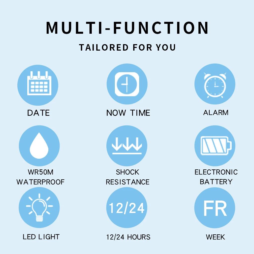 Waterproof Sport LED Digital Watches Electronic Watch for Kids Children Boys Girls Gifts