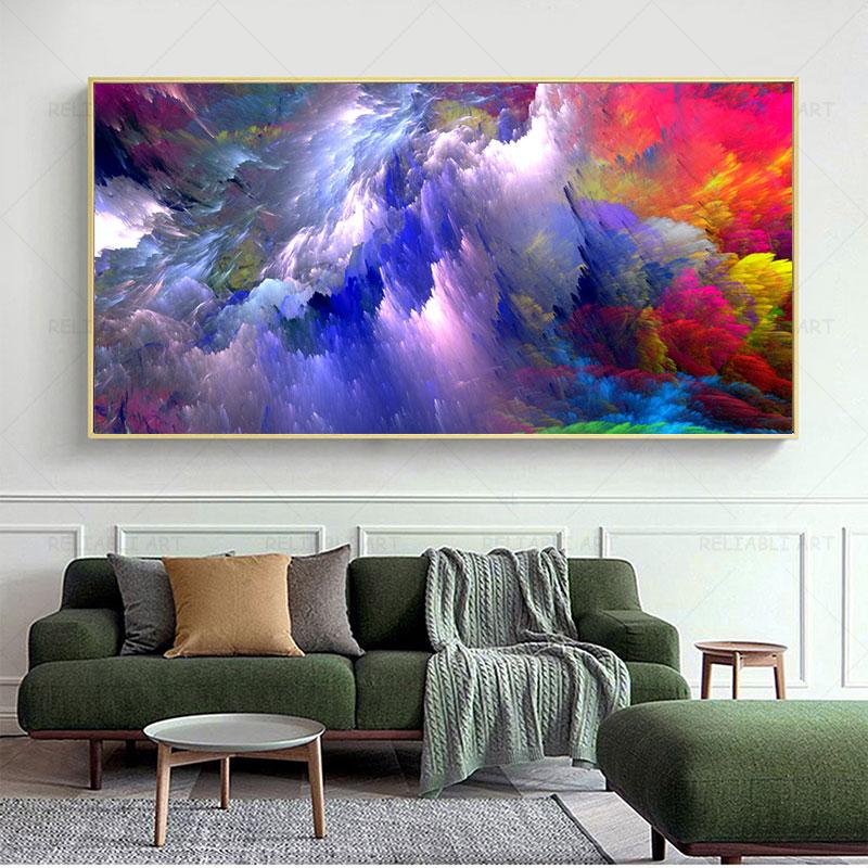 Abstract Cololful Cloud Posters Wall Art Canvas Painting Color Texture Landscape Pictures for Living Room Home Decor Cuadros