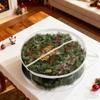Christmas Wreath Storage Bag Clear Round DualZipper Storage Holder PVC Xmas Garland Container Home Festival Storing Supplies
