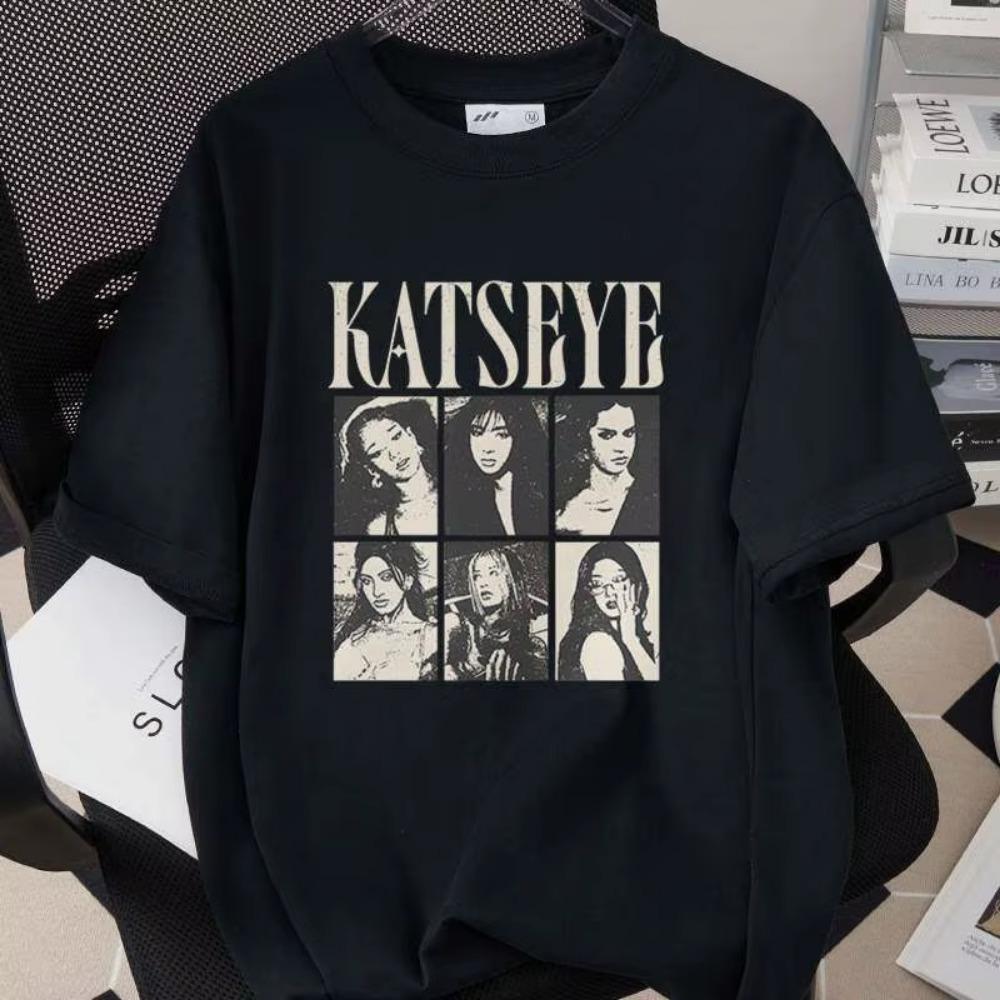 2026 Bestselling Korean Girl Group Katseye Printed Fan Concert Tshirt Short Sleeved Fashionable Casual Daily Fan Outfit Top