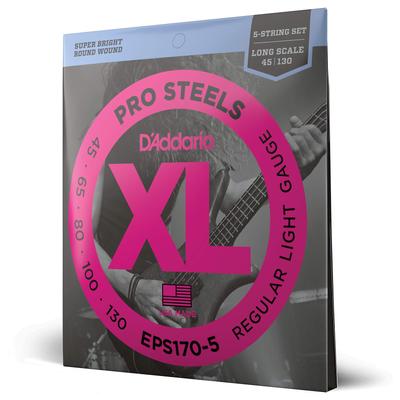 Bass Strings Pro Steel Long Scale 5 Strings D'Addario .045-.130 EPS170-5 []