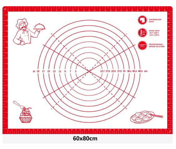 Silicone Baking Mat Non Stick Non Slip Kneading Dough Mat Pizza Cake Sheet Liner Kitchen Cooking Bakeware Table Mats Pastry Tool