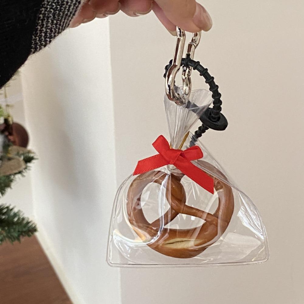 Bagel Alkaline Bread Pendant Cute Croissant Bag Accessory Palm-leaf Fan Pendant  Backpack Decor