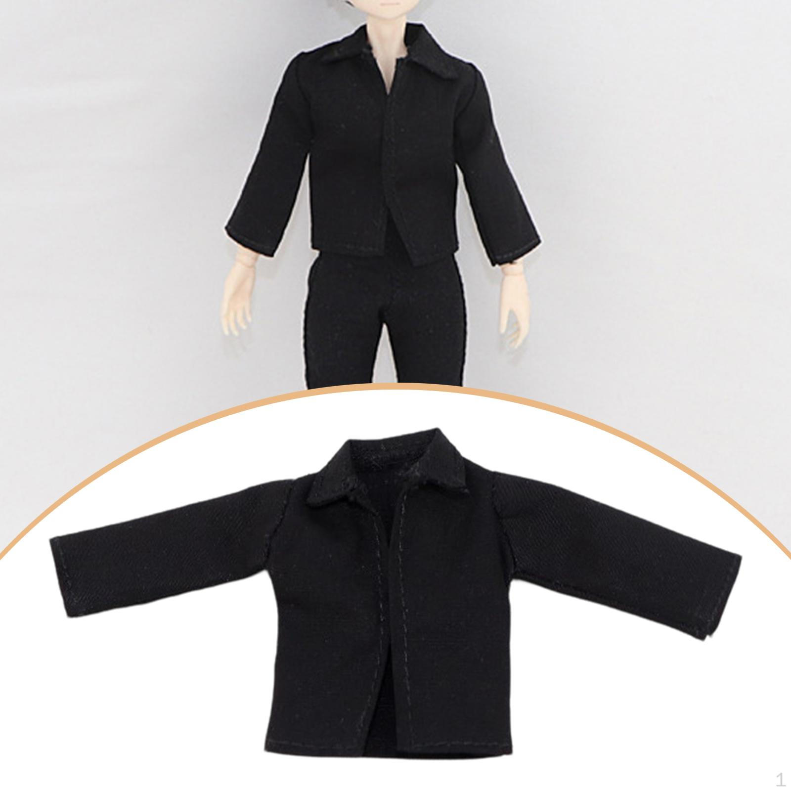 

1/12 Action Figure Clothes Doll Clothing Collectible Fashion Costume Accessory Model for 6 inch Male чёрный