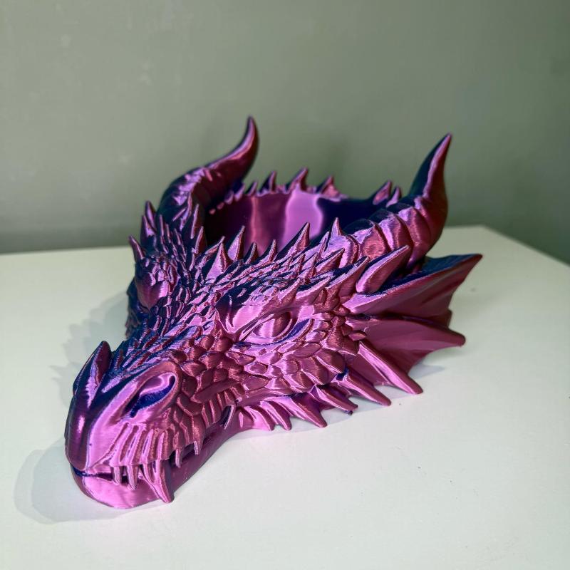 3D Printed Dragon Head Tray Creative Desk Bowl Organizer for Keys Coins Watches Jewelry Fantasy Home Office Decoration Ornament