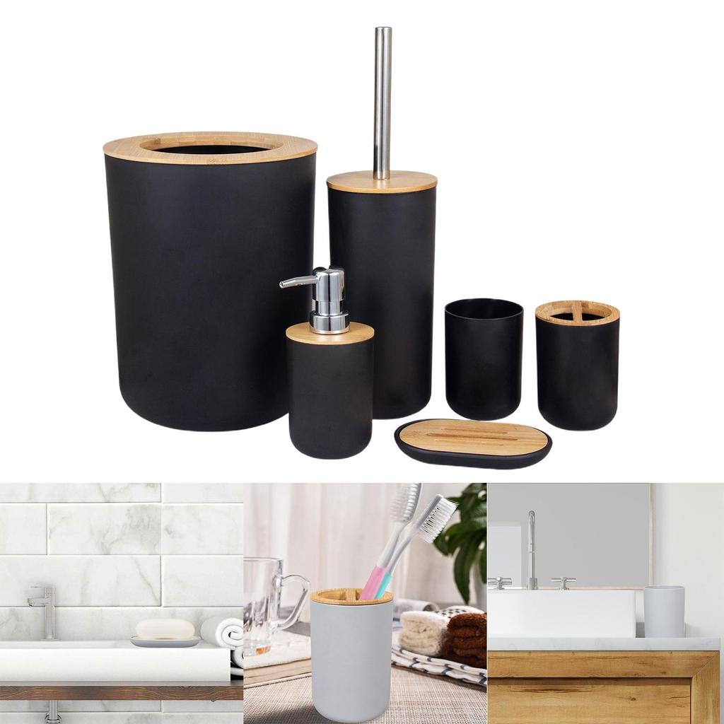 Trendy Bathroom Accessories Set Dispenser Toothbrush Tumbler