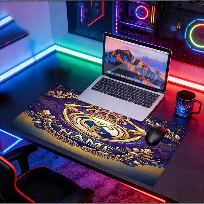 Personalizovaná podložka pod myš s motivem Real Madrid CF, Podložka na stůl pro notebook PC, Dekorativní podložka na stůl pro domácí klávesnici, Dárek