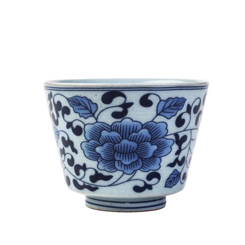 Jingdezhen Blue and White Porcelain Tea Cup Porcelain KungFu Teacup Fragrance-Smelling Cup Single Bowl Master Cup Bowls