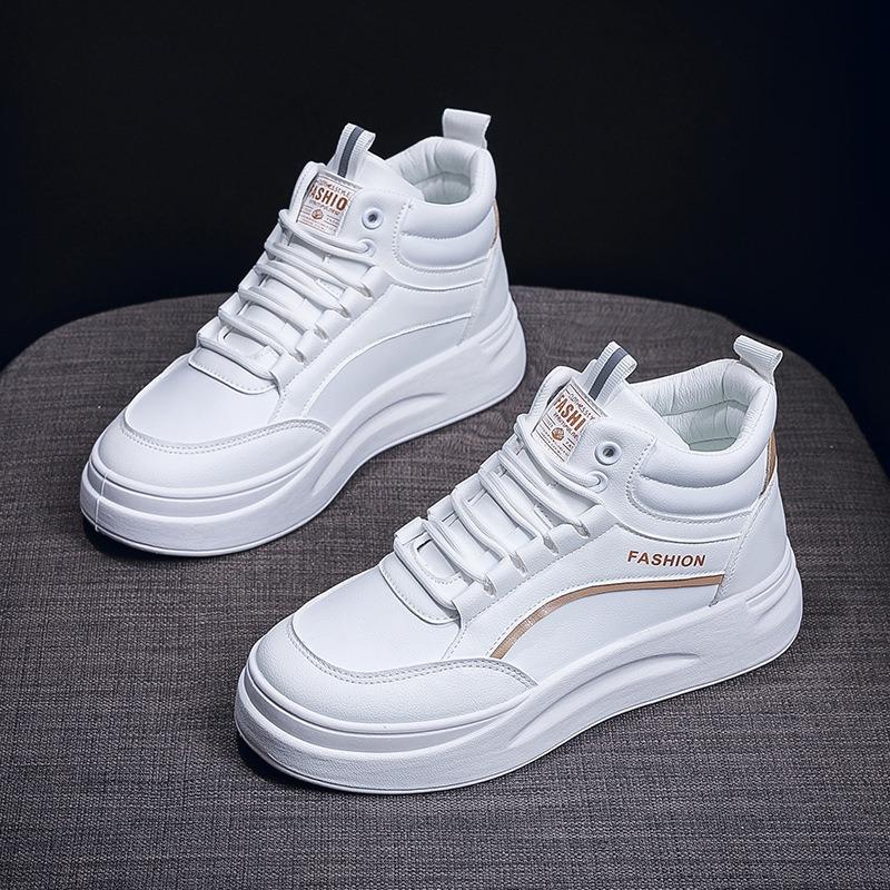 Autumn new thick-soled high-top little white shoes for women's trendy students running casual board shoes for women SH888