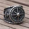Cool Viking Pirates Guide Ring Nordic Locomotive Anchor Ring Men's Retro Sailor Amulet Zircon Wholesale