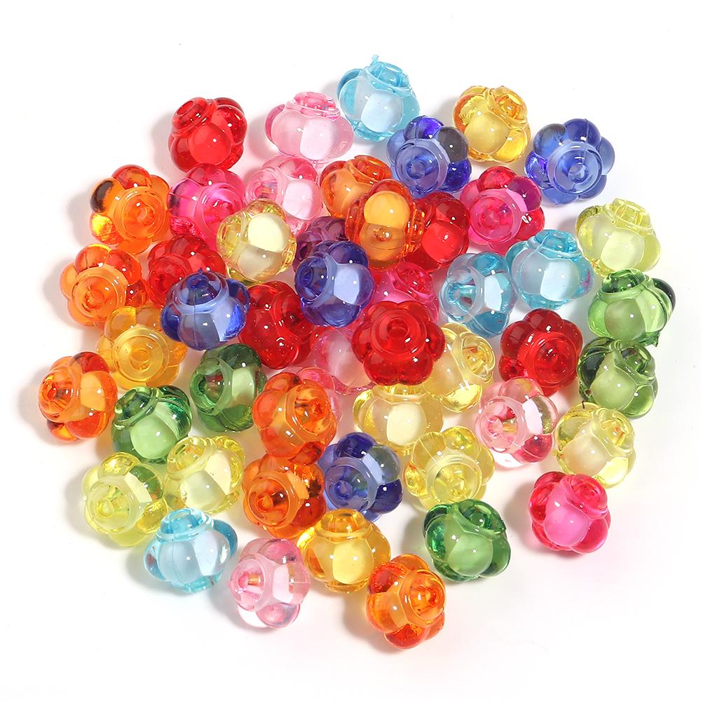 20-50pcs Candy Colored Acrylic Beads Pumpkin Star Butterfly Shape Loose Spaced Beads For DIY Fashion Bracelet Keychain Accessory