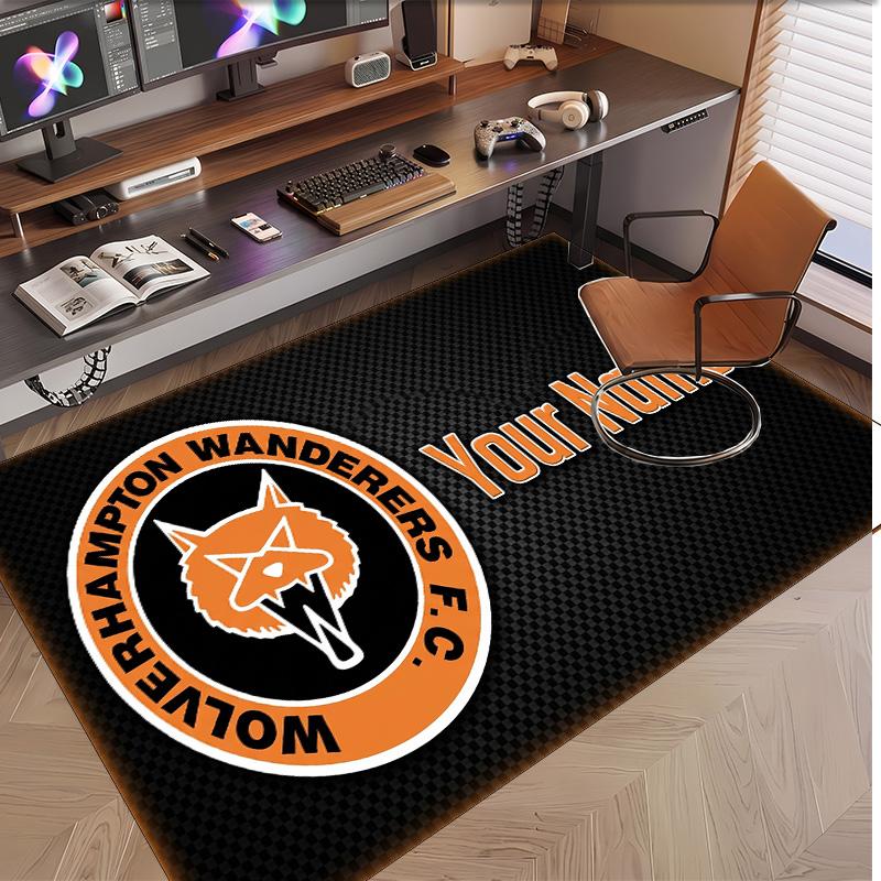 Personalized Crystal Velvet Carpet Wolverhampton Wanderers Pattern Non Slip Floor Rug