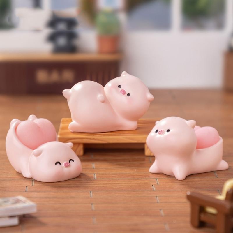 Whimsically Pig Sculpture Soft Butt Figurine Miniature Desk Ornamentation For Cute Decorations And Collectors Gift