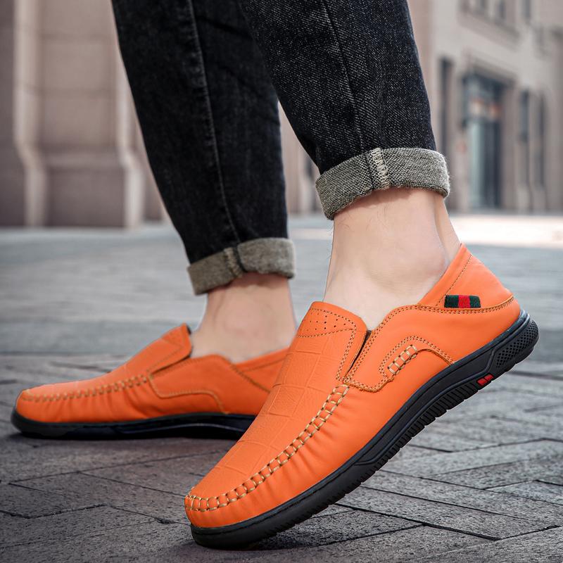 Men Leather Handmade Shoes Casual Comfort Soft Mens Sneakers Breathable Mens  Walking Driving Shoes Buy cheaply on Joom