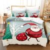 Cartoon Christmas Santa Claus Send Gifts Duvet Cover Digital Printing Christmas Tree Fashion Duvet Cover For Children Boys Girls