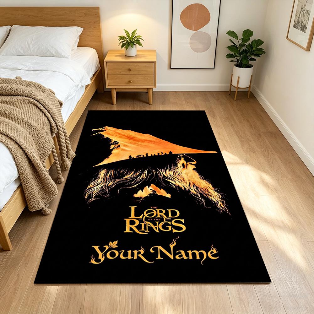 Lord Rings Customized Name Floor Mat Perfect for Dormitory Outdoor Dining Room Decorate Room Antislip Carpet Anime Office Decor