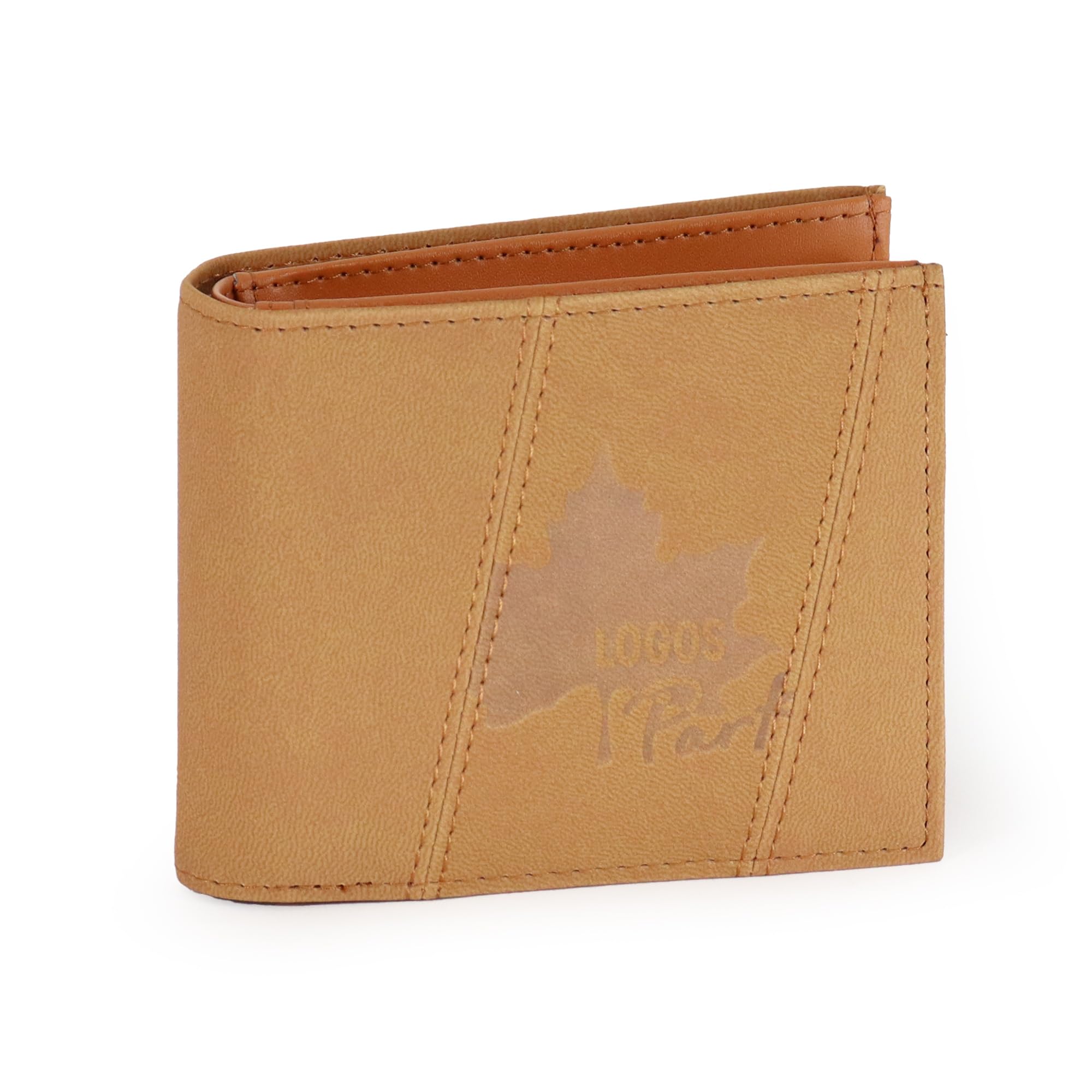

Logo Spark Men s Bifold Wallet, Simple, Slim, Embossed, Kids, Boys, Camel