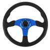 14in Universal Racing Steering Wheel PU Leather Aluminum Frame Universal Fit for 6 Holes Hub