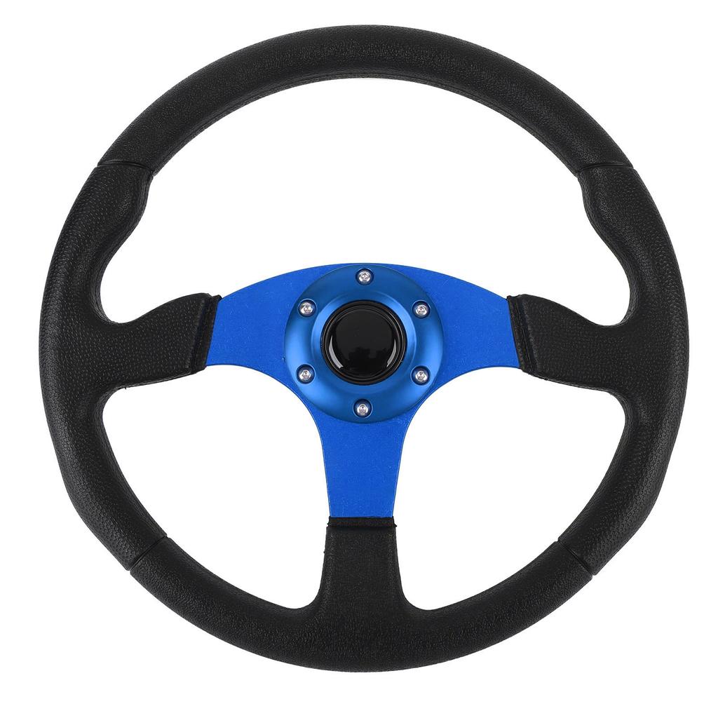 14in Universal Racing Steering Wheel PU Leather Aluminum Frame Universal Fit for 6 Holes Hub